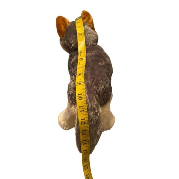 Aurora Kids Wolf Husky Dog Plush Stuffed Animal Realistic Black Eyes Gray White - Picture 5 of 11